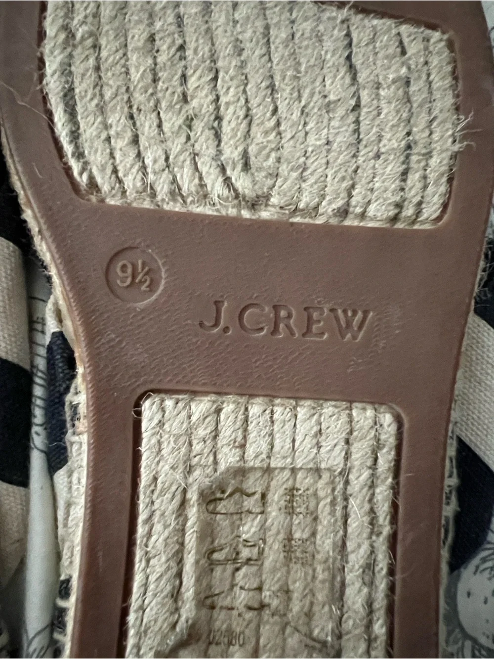 J. Crew Striped Knotted Espadrille Slides in Navy & Cream